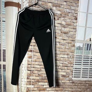 Adidas Black Joggers with White Accents Boys Size LG 14/16